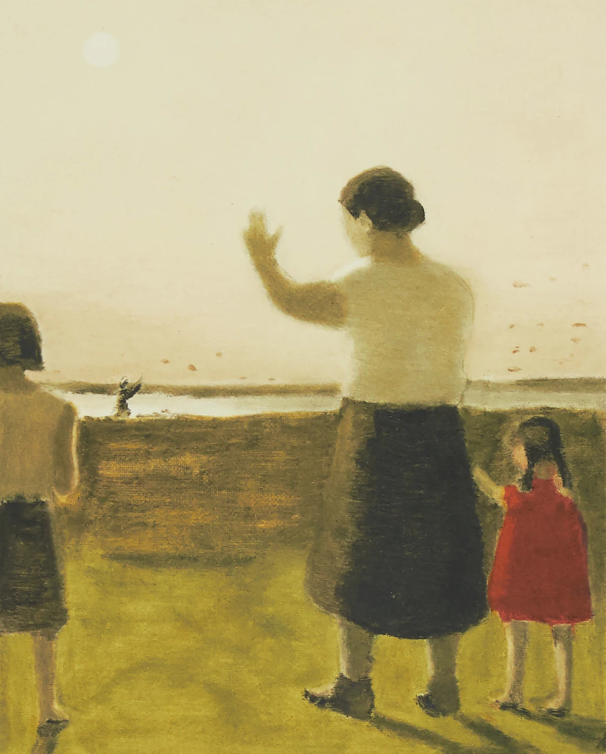 Jean Paul Lemieux, Sans titre (Au revoir), lithograph, 1971
