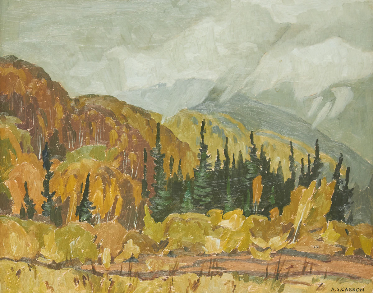 Alfred Joseph Casson, Morning Mist - September, oil on board