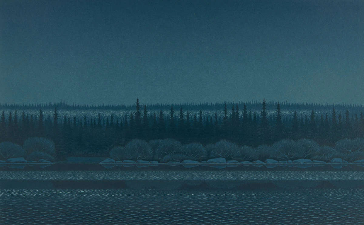 Christopher Pratt, Night on the River, colour serigraph, 1987