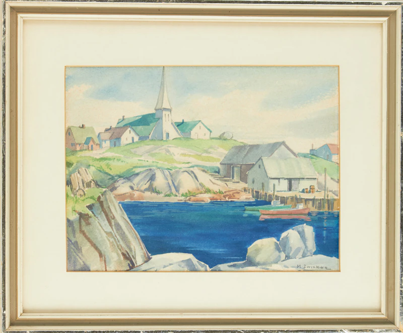 Mary Marguerite Porter Zwicker, Coastal Community, watercolour - view 2