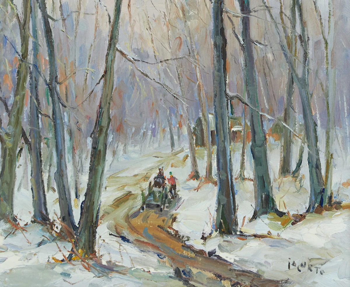Francesco Iacurto, Sous bois à St. Patrick, oil on canvas board