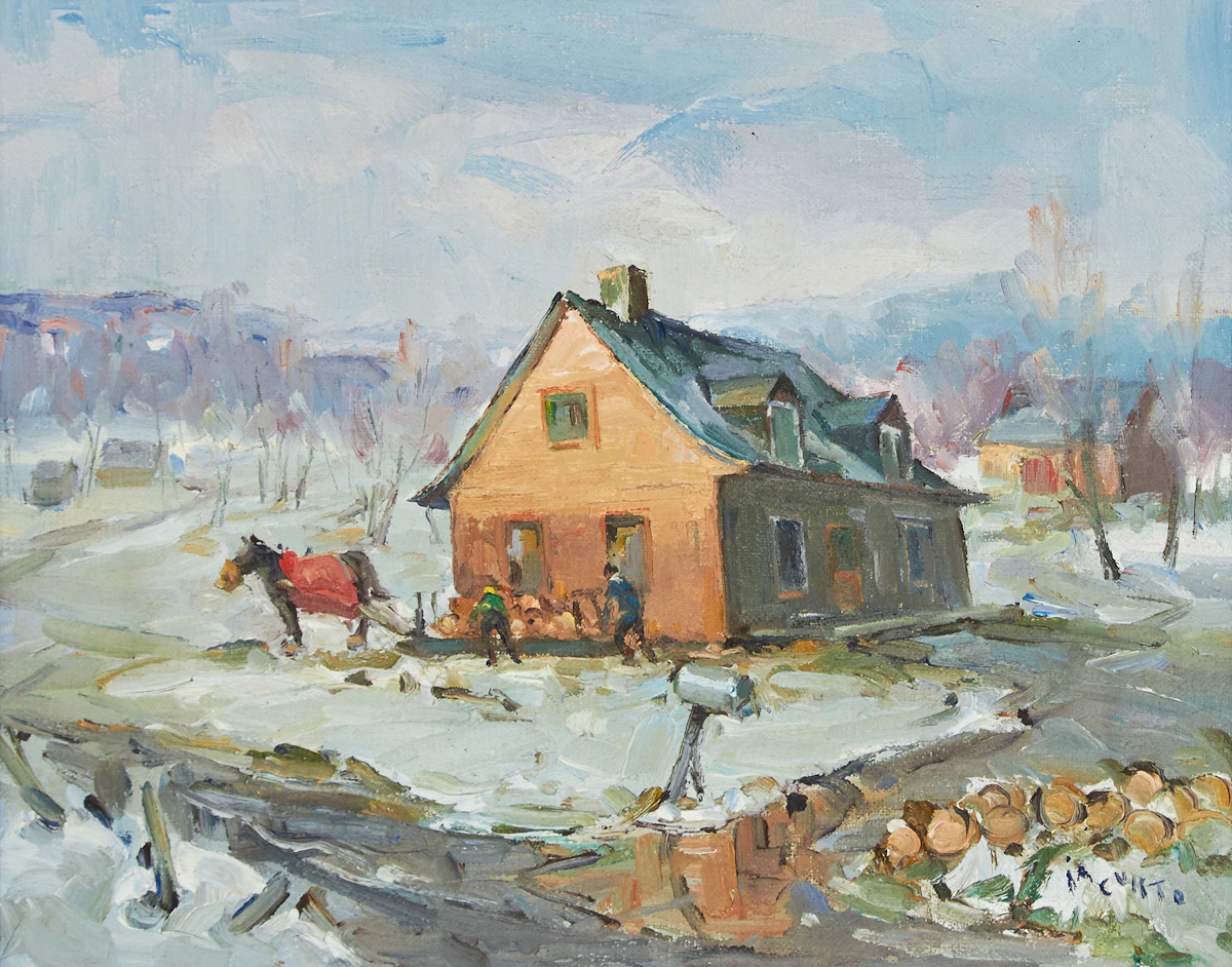 Francesco Iacurto, Maison de ferme à Charlevoix, oil on canvas