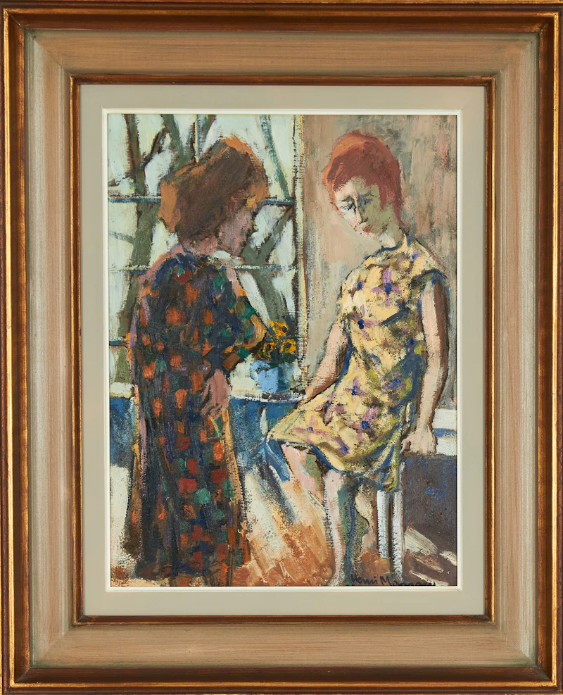 Henri Leopold Masson, Conversation, oil on board, 1971 - view 2