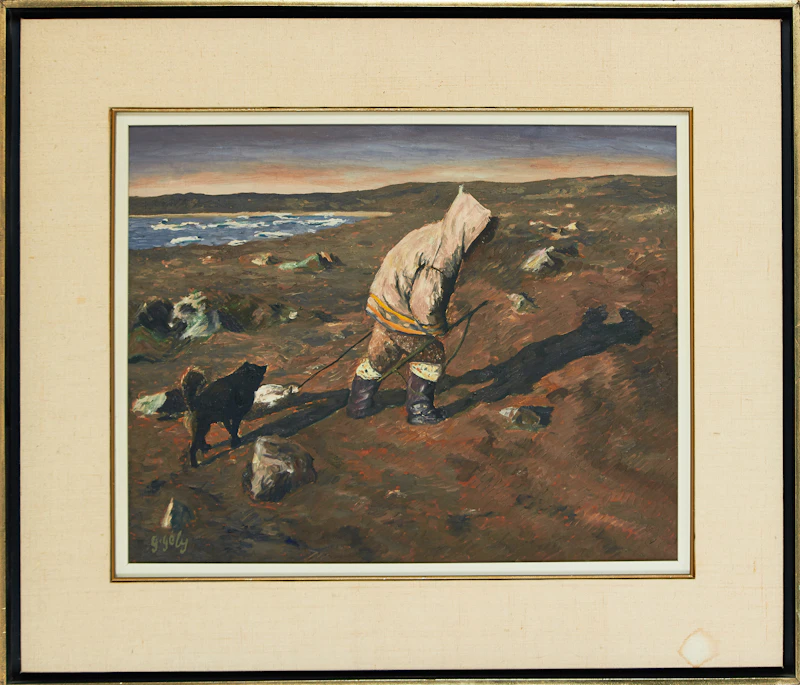 Gabriel Joseph Gely, Arlaloo - Return from Hunt (Clyde River), oil on canvas - view 2