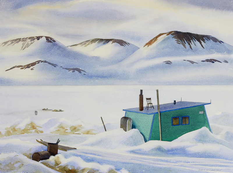 Doris Jean McCarthy, Inuit House Against the Sunlit Distance