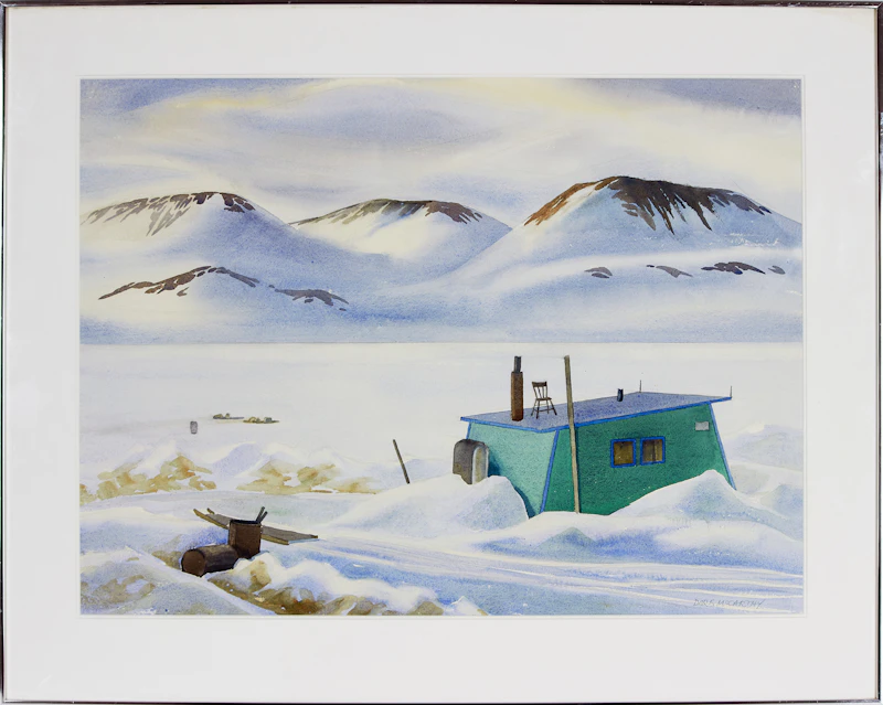Doris Jean McCarthy, Inuit House Against the Sunlit Distance, watercolour, 1984 - view 2