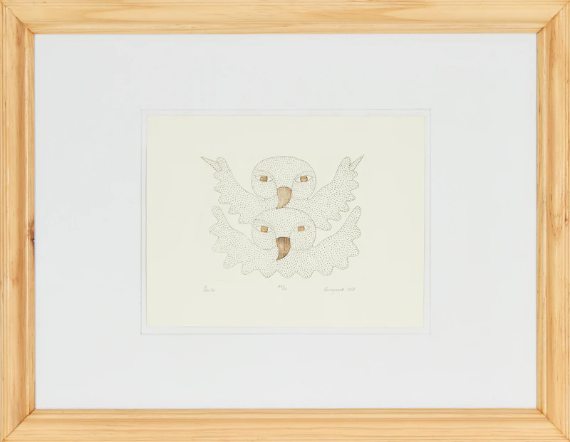 Kenojuak Ashevak, Owls, engraving, 1968 - view 2