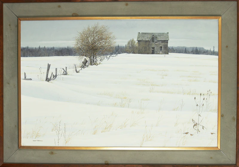 Robert Bateman, Winter Field (Shingled House & Meadow), acrylic on board - view 2