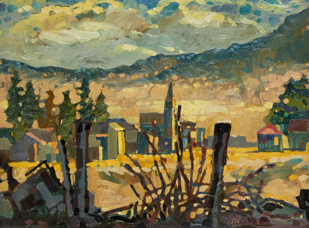 Robert Genn, Village Near Lillooet, oil on board, 1963