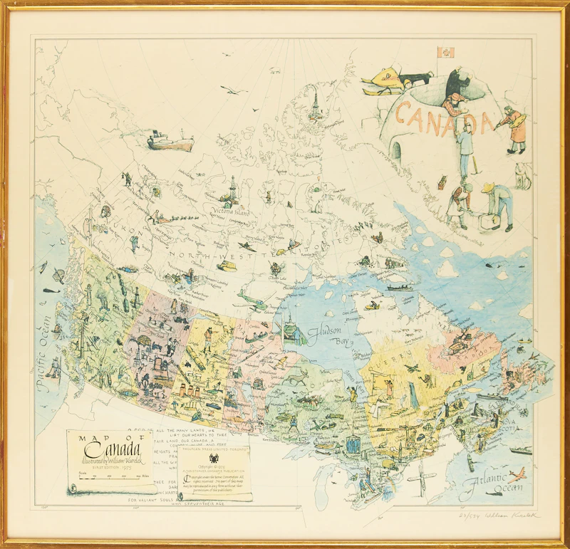 William Kurelek, Map of Canada, colour lithograph, 1975 - view 2
