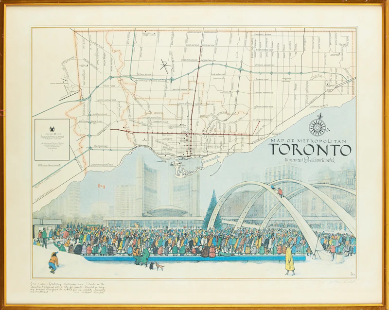William Kurelek, Map of Metropolitan Toronto, colour lithograph, 1976 - view 2