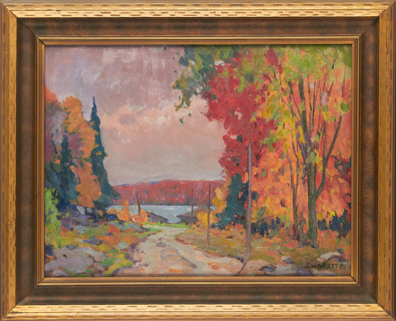 John William Beatty, Beaver Lake, Parry Sound, oil on board - view 2