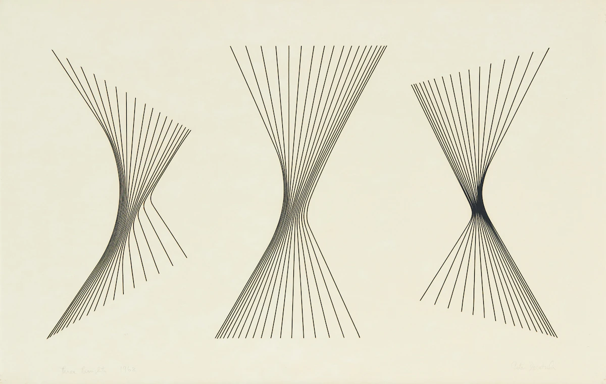 Peter Deutsch, Three Thoughts, collage on wove paper, 1968
