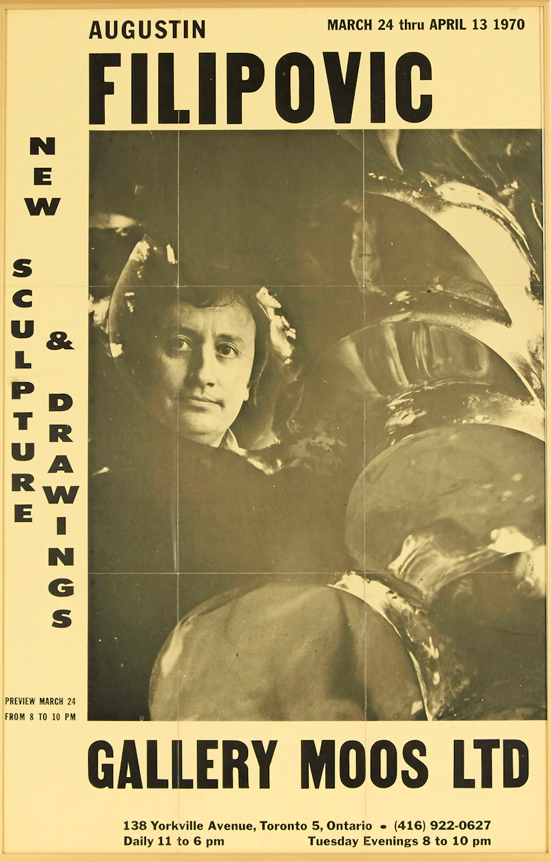 Augustin Filipovic, Abstract Composition (with 1970 Exhibition Poster), watercolour - view 3