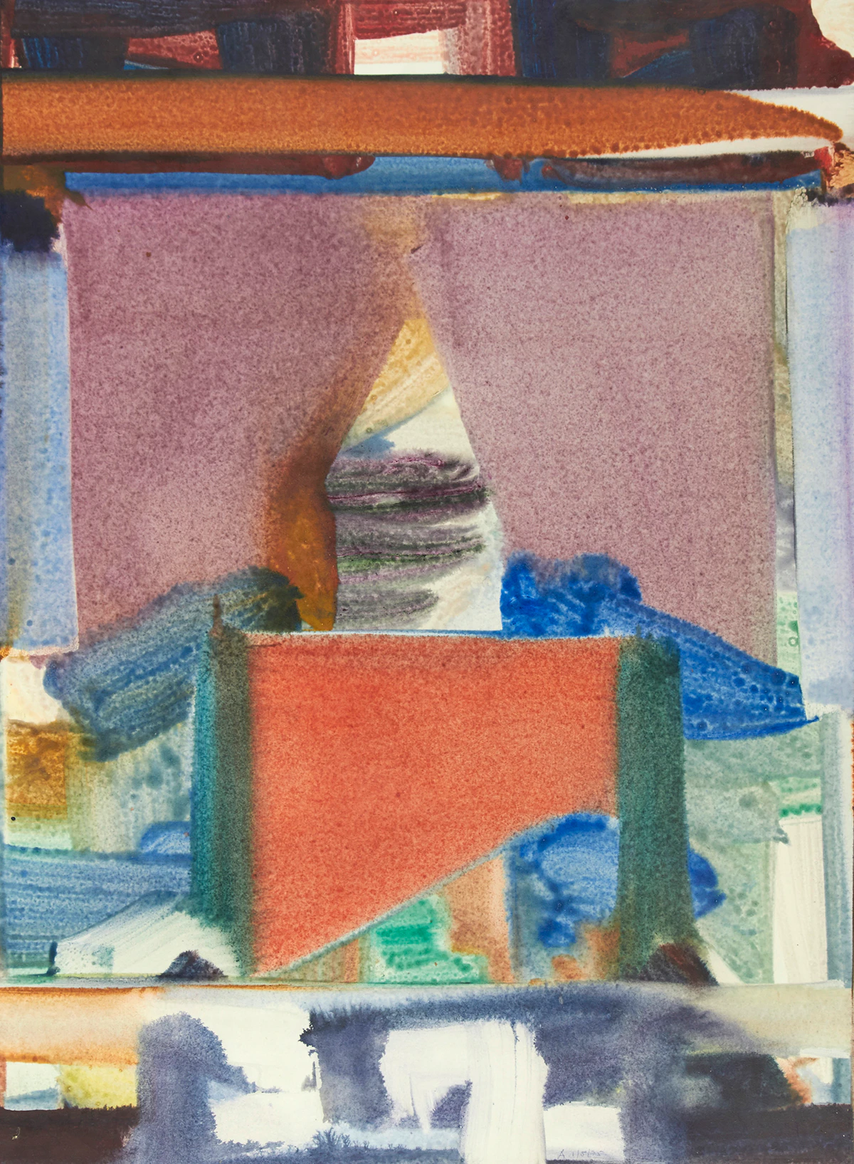 John Anderson, Two Works, both acrylic on paper, 1975