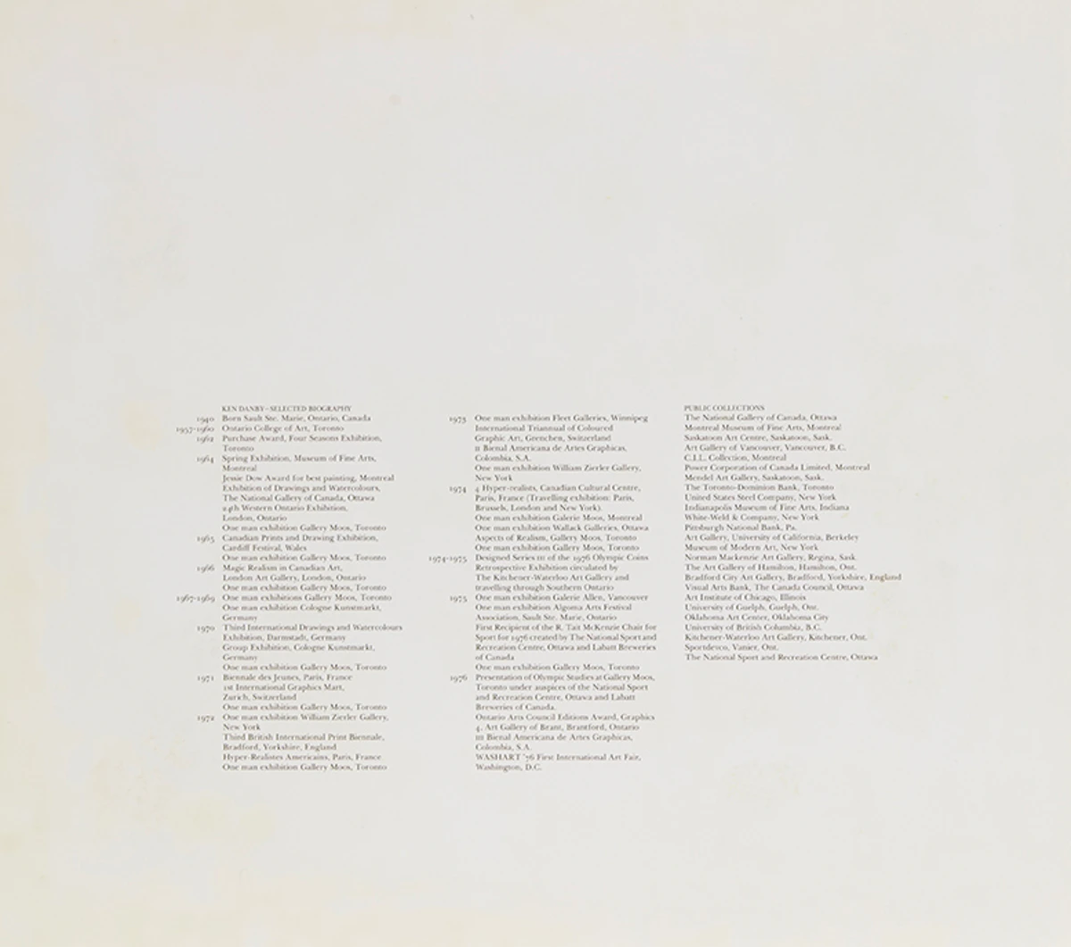 Kenneth Danby, Olympic Serigraphs, serigraphs, 1976