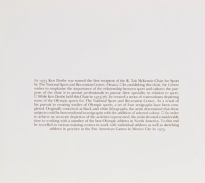 Kenneth Danby, Olympic Serigraphs, serigraphs, 1976 - view 7