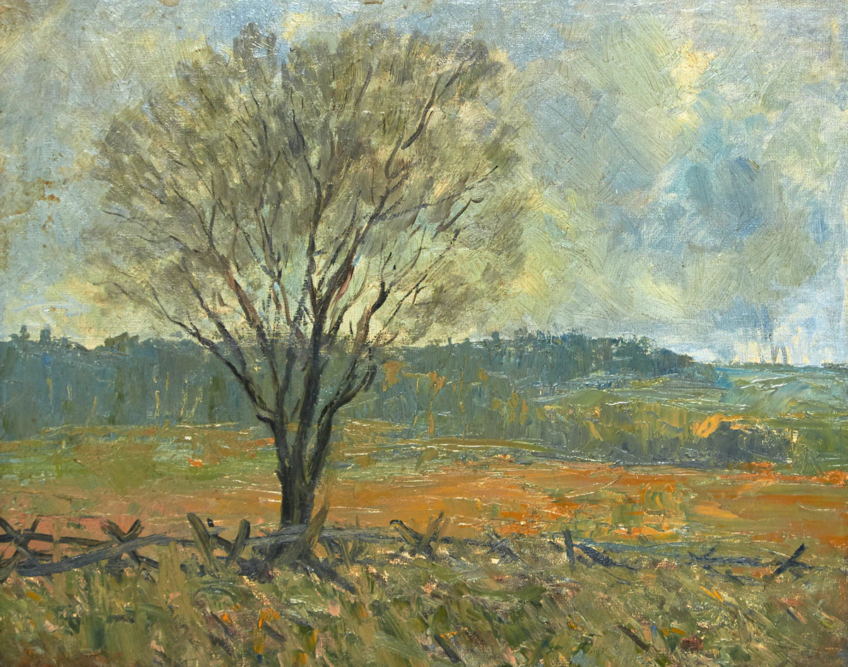 William John Hopkinson, Country Landscape, oil on canvas, 1961