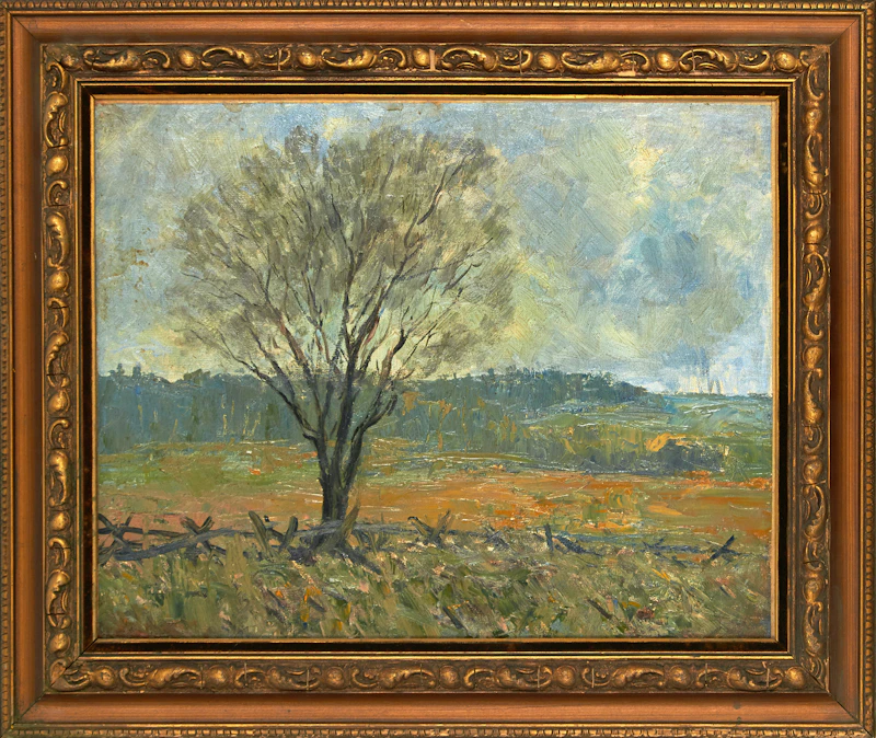 William John Hopkinson, Country Landscape, oil on canvas, 1961 - view 2