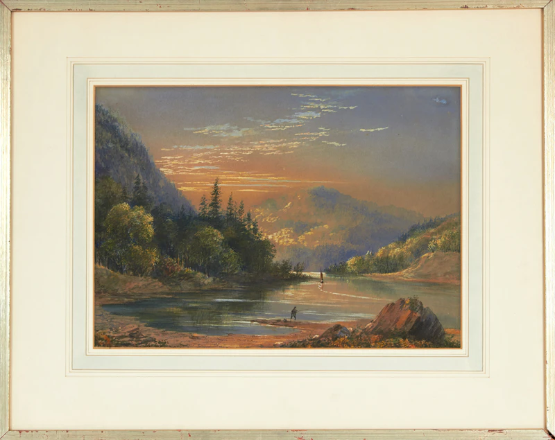 Washington Friend, Fishing on the River, watercolour - view 2