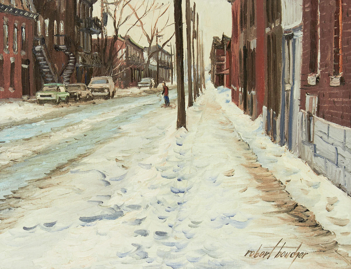 Robert Boucher, Rue Bourgeoys, Pointe-Sainte-Charles, Mtl, oil on canvas