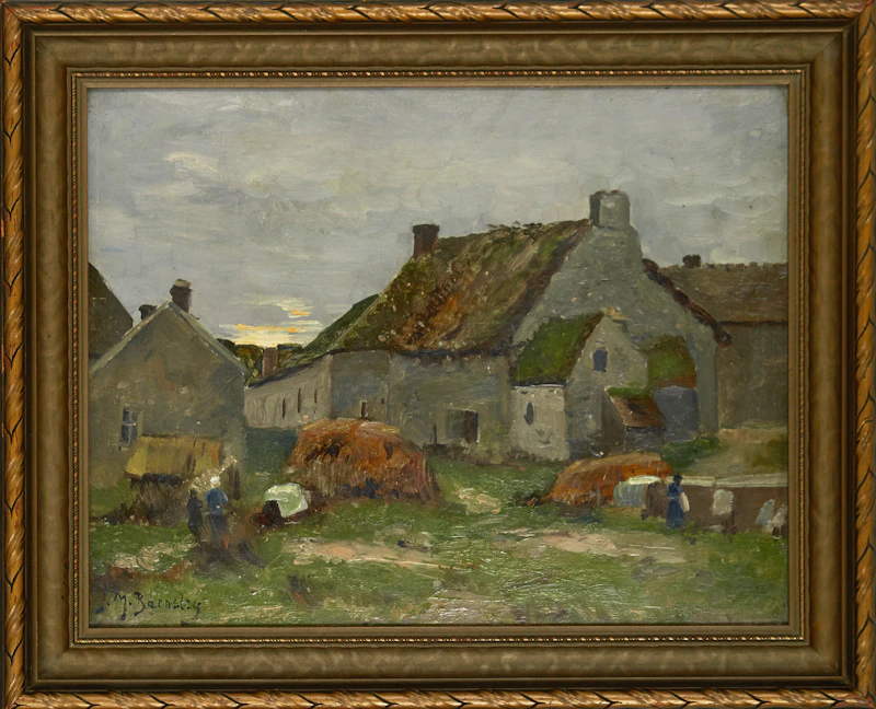 James MacDonald Barnsley, Village Landscape, oil on board, 1887 - view 2