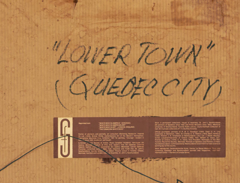 Frederic Steiger, Lower Town (Quebec City), oil on board - view 3