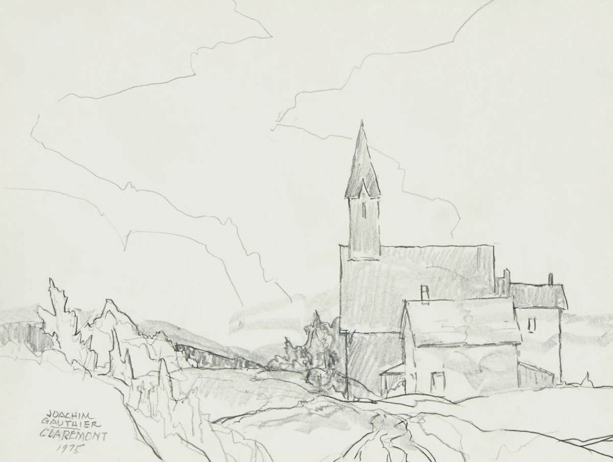 Joachim George Gauthier, Claremont, pencil drawing, 1975