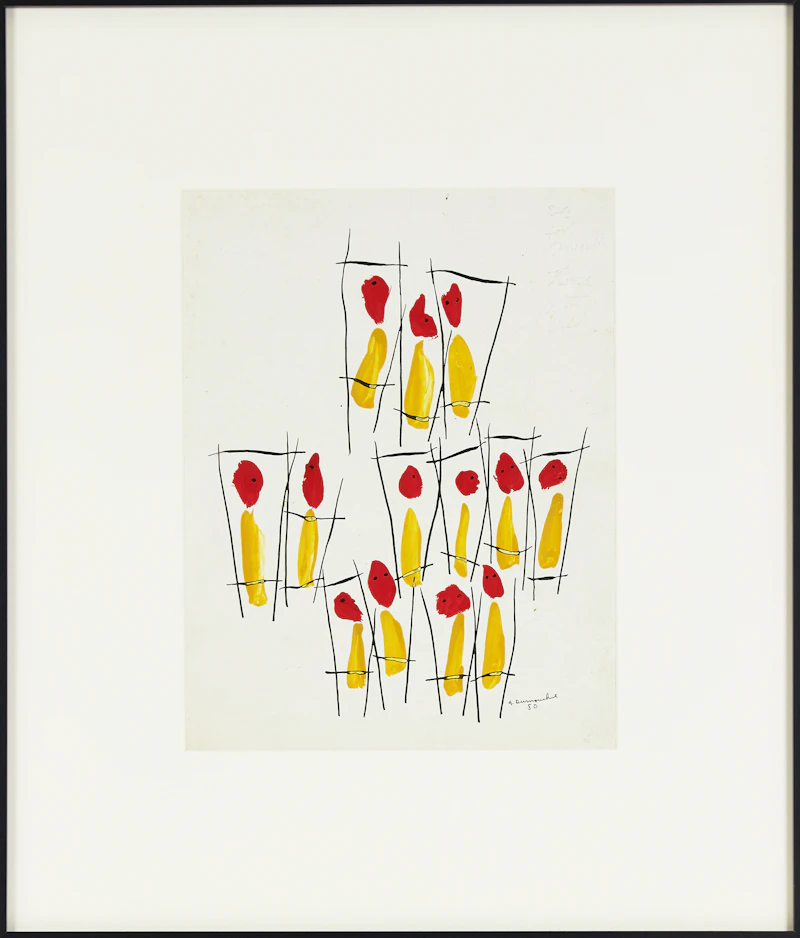 Albert  Dumouchel, Sans titre, acrylic and ink on paper, 1950 - view 2