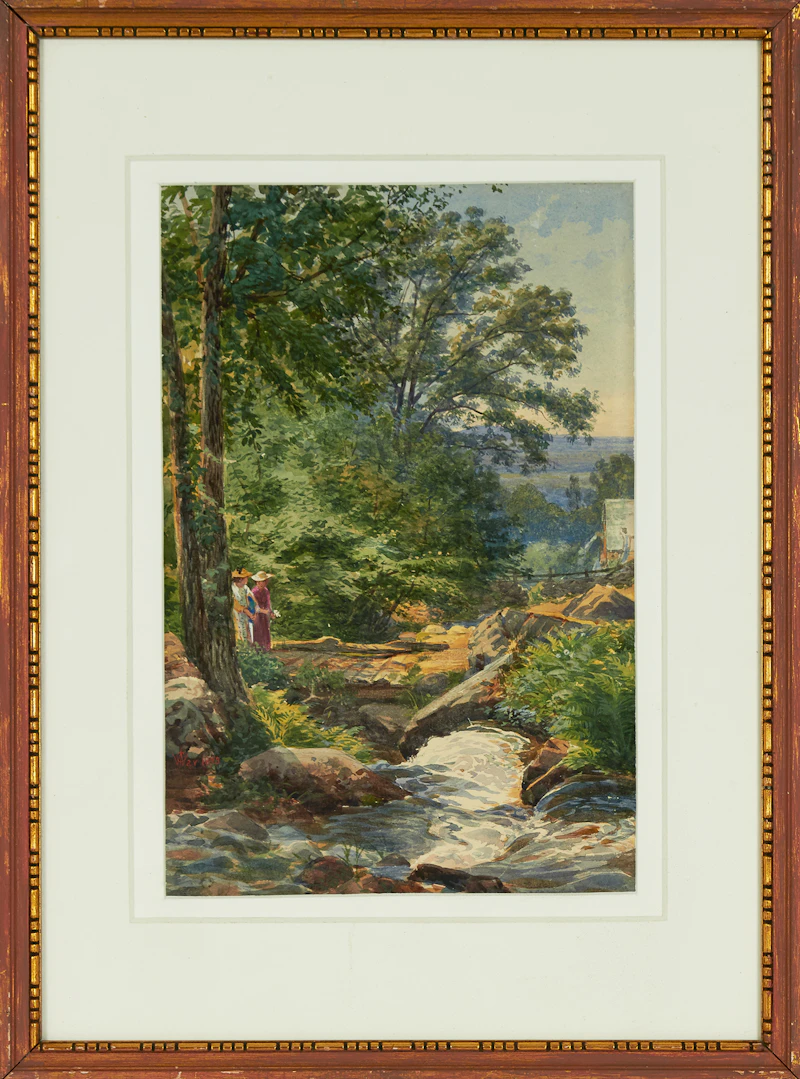 Charles Jones Way, Ladies by a Stream, watercolour, 1873 - view 2