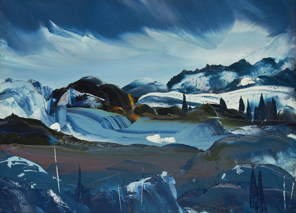 René Gagnon, Paysage au Quebec, oil on board