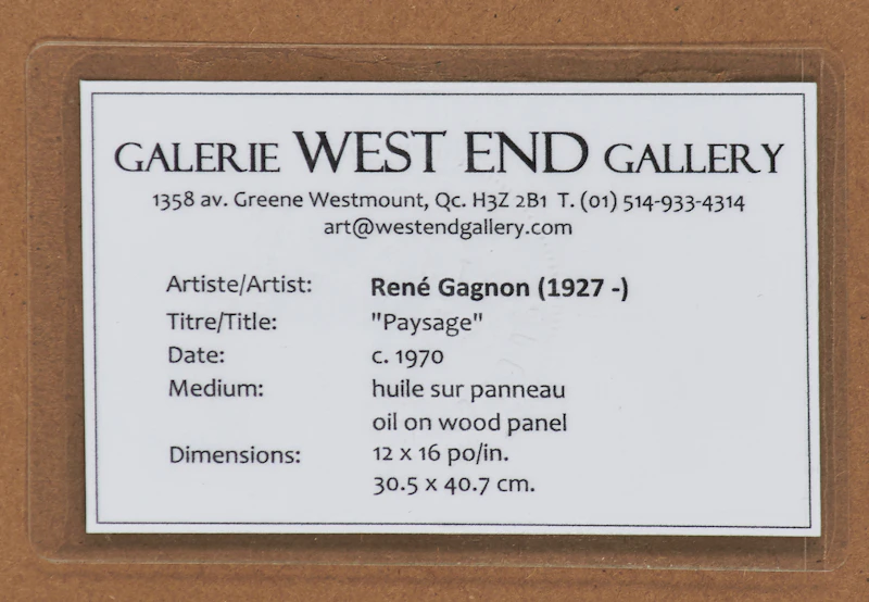 René Gagnon, Paysage au Quebec, oil on board - view 3