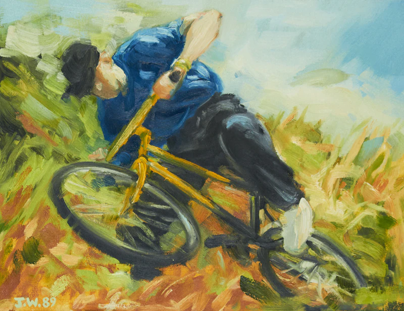Jonathan Waller, Mountain Bike, oil on canvas, 1989 - view 1