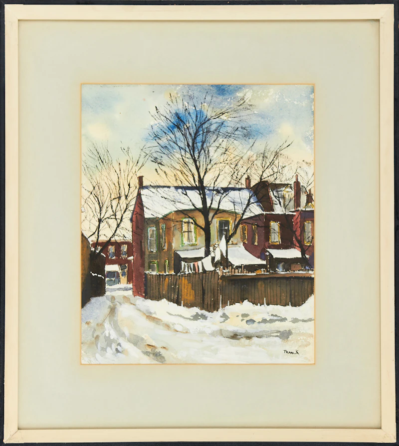 Albert Jacques Franck, Ontario Street Backyard, watercolour, 1965 - view 2
