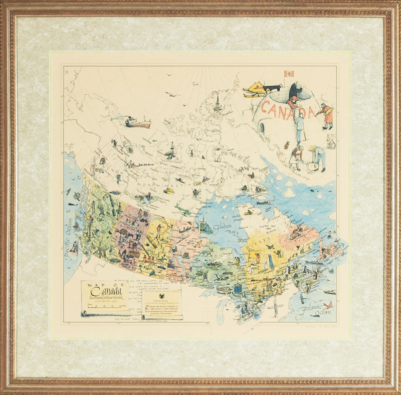 William Kurelek, Map of Canada, colour lithograph - view 2