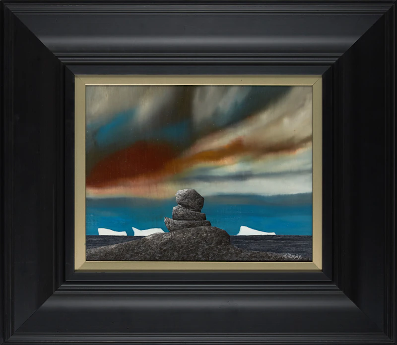 Ken Kirkby, Landscape with Icebergs, acrylic on board - view 2