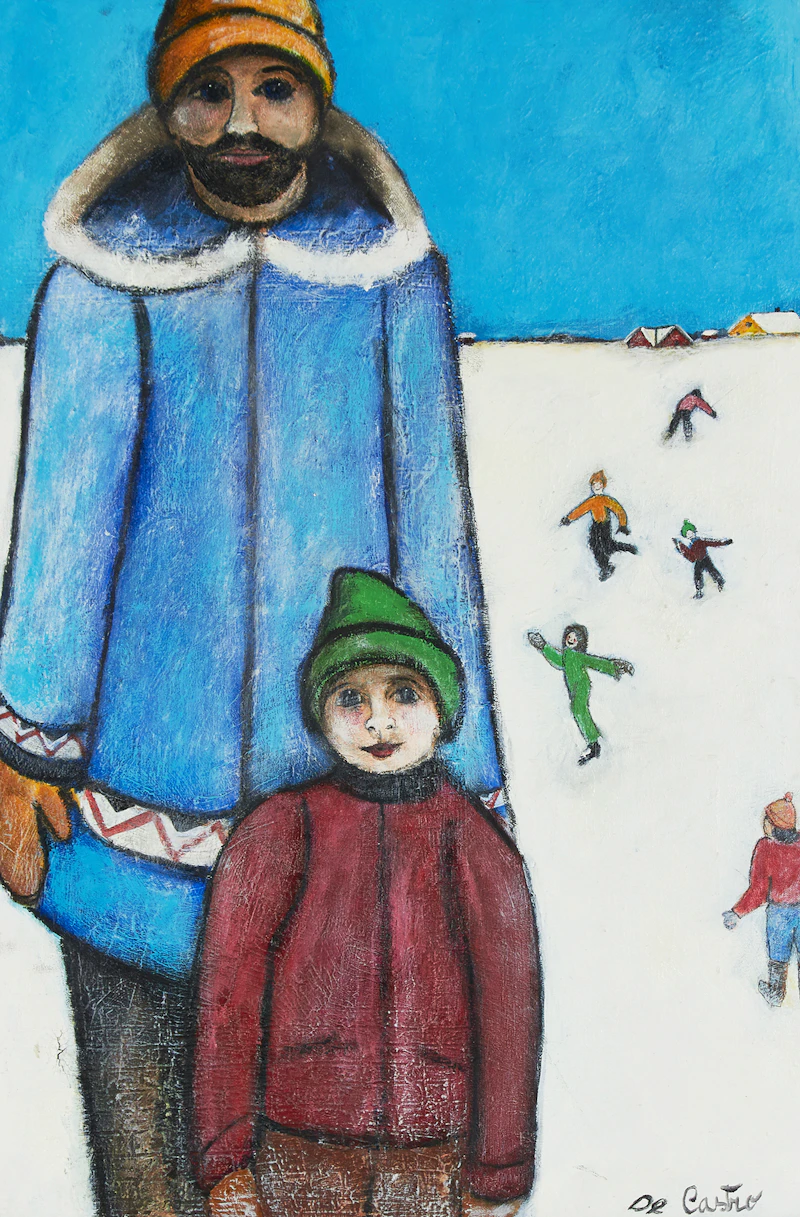 Father and Child (Playing on Snow No. 2) by Alberto de Castro