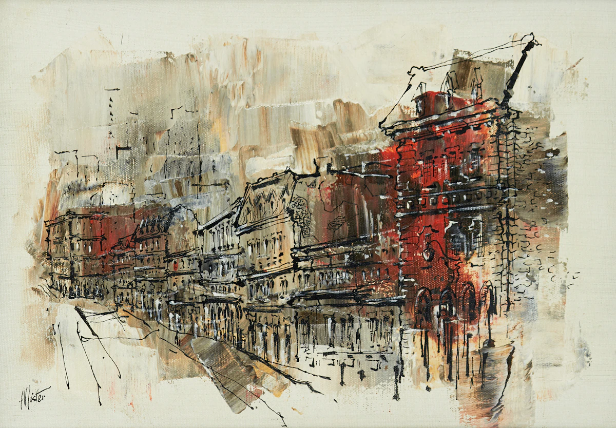 William Allister, St. Paul St., Montreal, oil on canvas