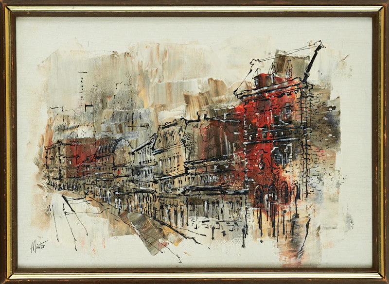 William Allister, St. Paul St., Montreal, oil on canvas - view 2
