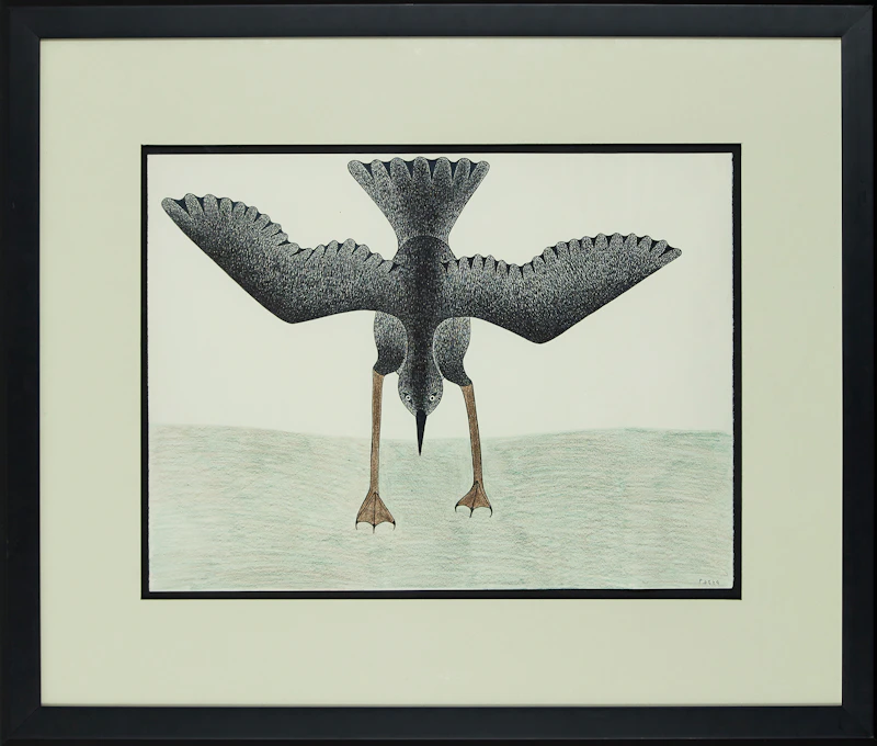 Kenojuak Ashevak, Ready for Flight, ink and crayon - view 2