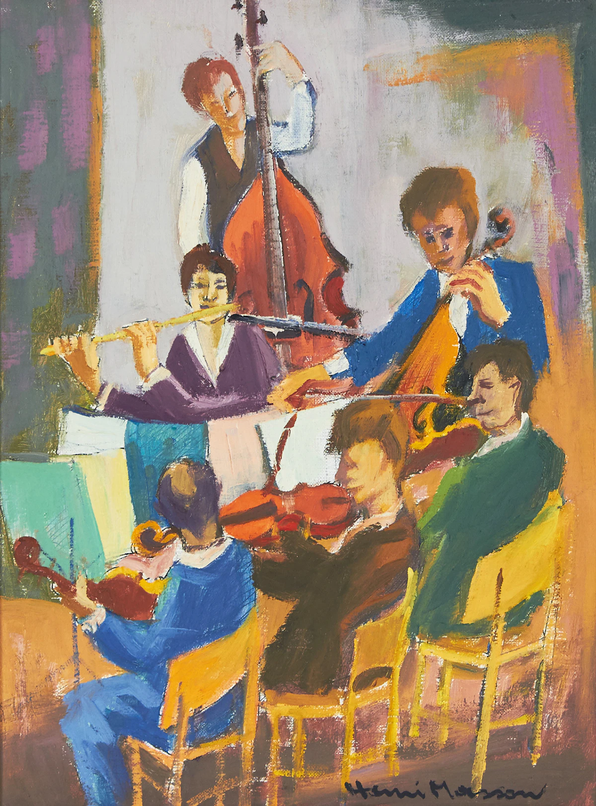 Henri Leopold Masson, The Recital, oil on canvas