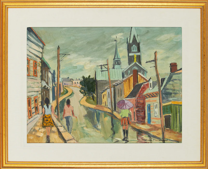 Henri Leopold Masson, Rue Franklin, Quebec, oil on canvas, 1979 - view 2