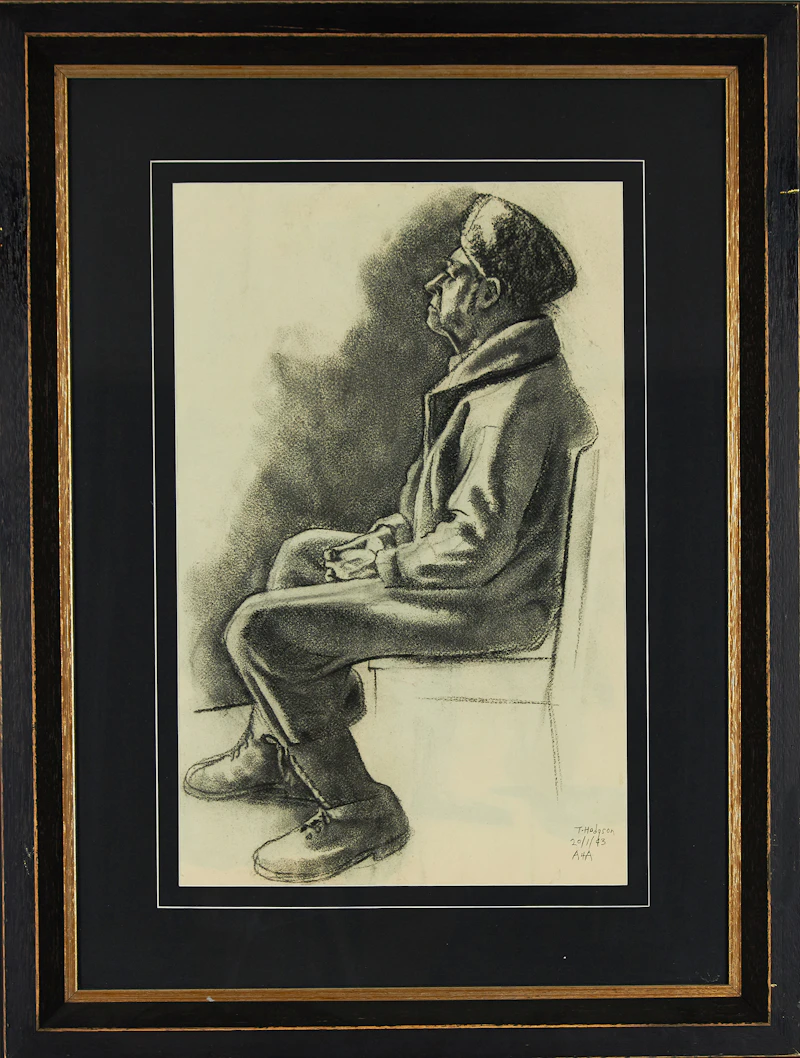 Thomas Sherlock Hodgson, Two Figural Studies, charcoal on paper, 1942/1943 - view 4