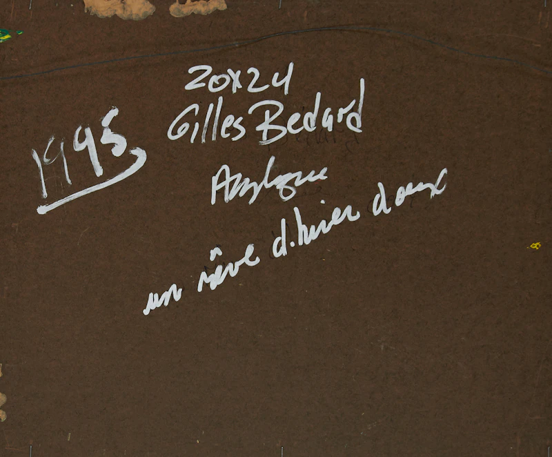 Gilles Bedard, Un rêve d’hiver doux, acrylic on board, 1995 - view 3