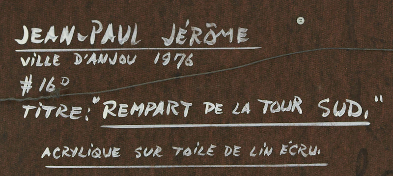 Jean-Paul Jérôme, Rempart de la tour sud, acrylic on canvas, 1976 - view 3