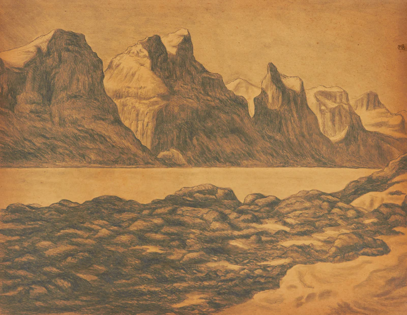 Unknown Artist, Studies of Baffin and Ellesmere Islands, 25 charcoals on paper, 1934 - view 3
