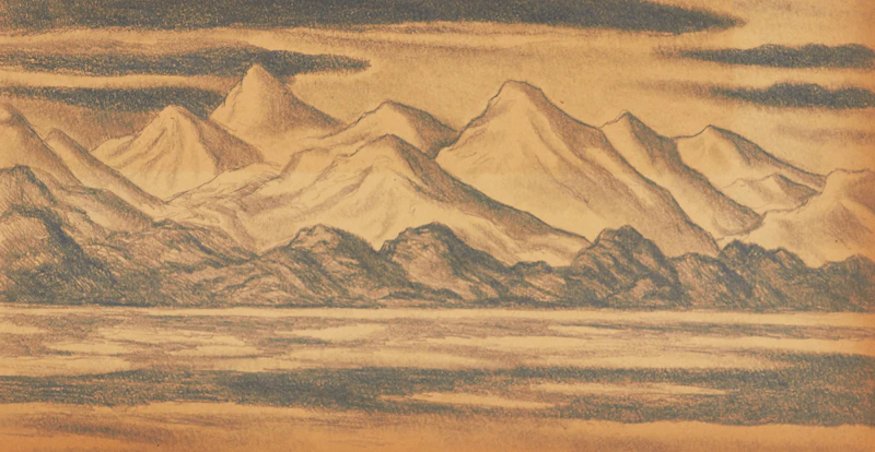 Unknown Artist, Studies of Baffin and Ellesmere Islands, 25 charcoals on paper, 1934 - view 7