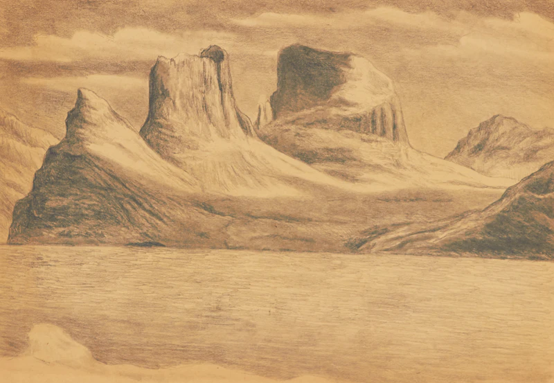 Unknown Artist, Studies of Baffin and Ellesmere Islands, 25 charcoals on paper, 1934 - view 13