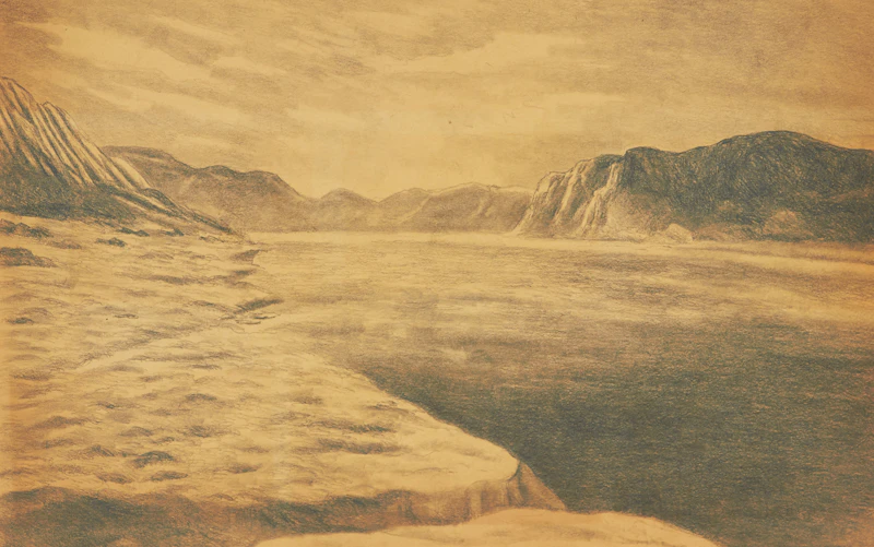 Unknown Artist, Studies of Baffin and Ellesmere Islands, 25 charcoals on paper, 1934 - view 16