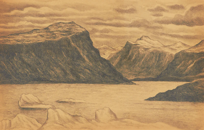Unknown Artist, Studies of Baffin and Ellesmere Islands, 25 charcoals on paper, 1934 - view 21